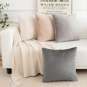 New Set-4 Neutral Gradient Throw Pillow Covers, Velvet 16”x16”